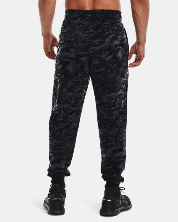 Pantalon de jogging UA Rival Fleece Camo Script pour homme, Black, pdpMainDesktop image number 1